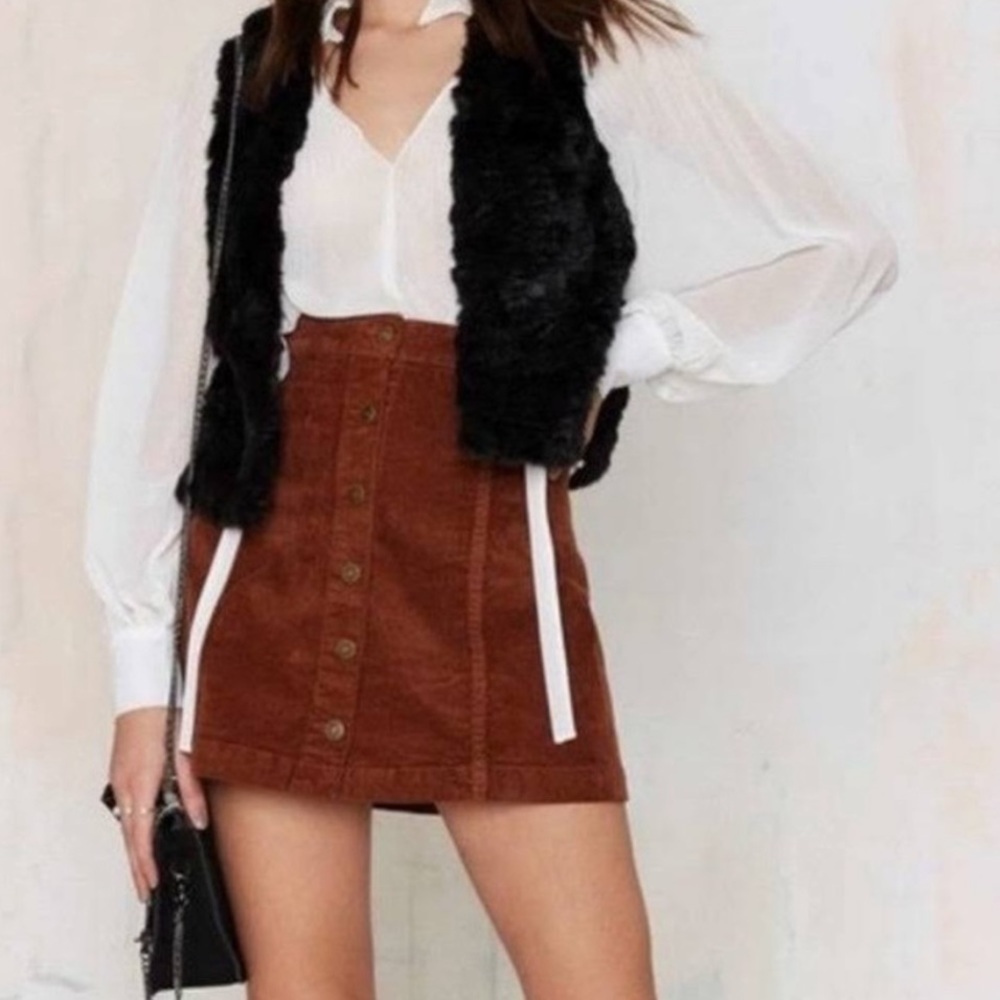 Skies Are Blue Faux Fur Vest in Black Size Small Open Front